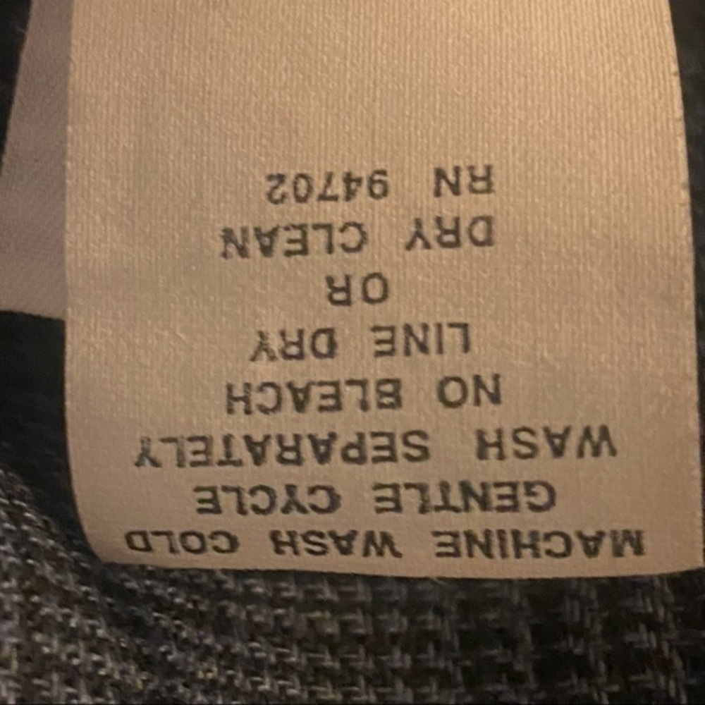 MARC WARE blue & black Glen Check plaid one button 100% Linen jacket. Large. EUC - Picture 8 of 9